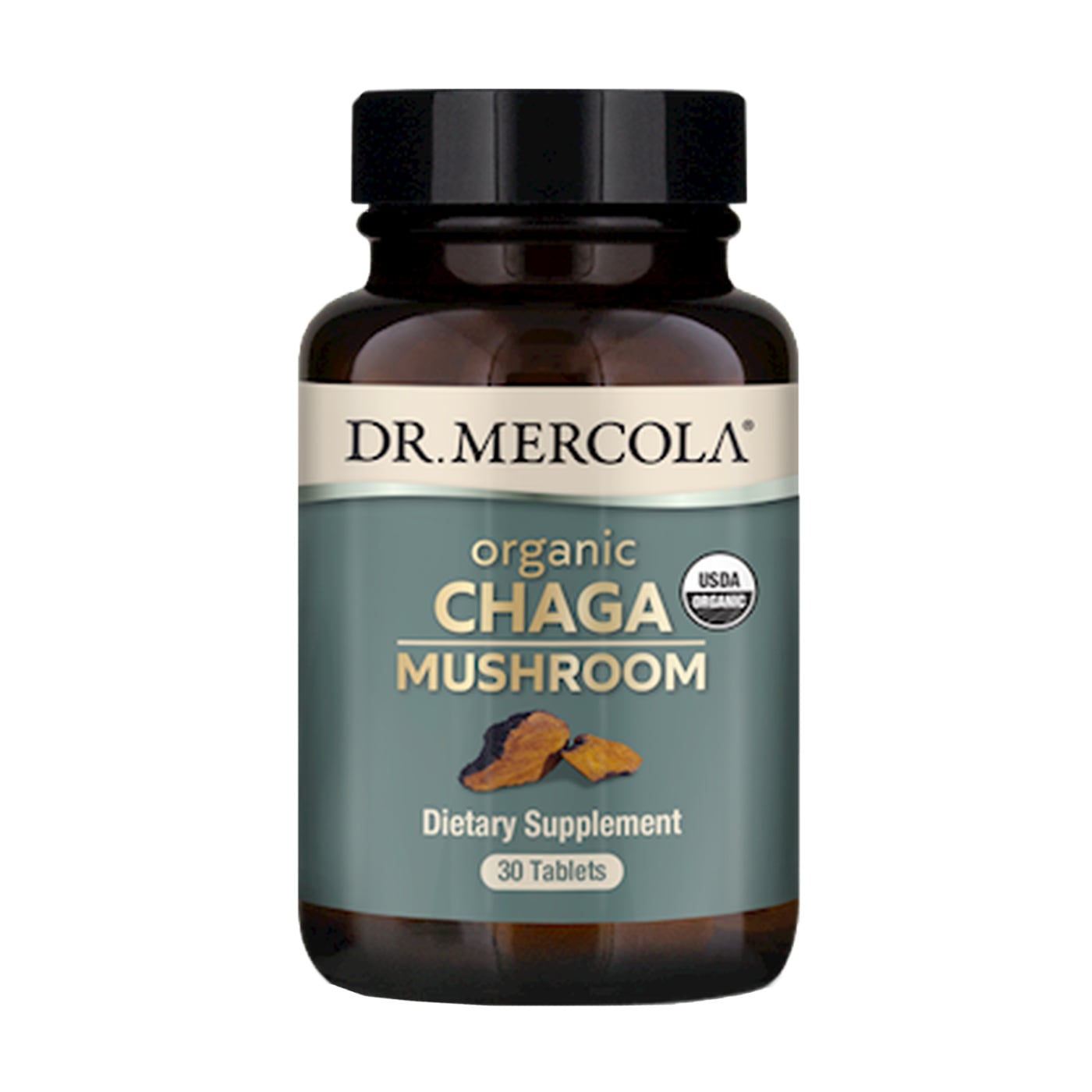 Органічний гриб Чага Dr. Mercola Organic Chaga Mushroom, 30 таблеток